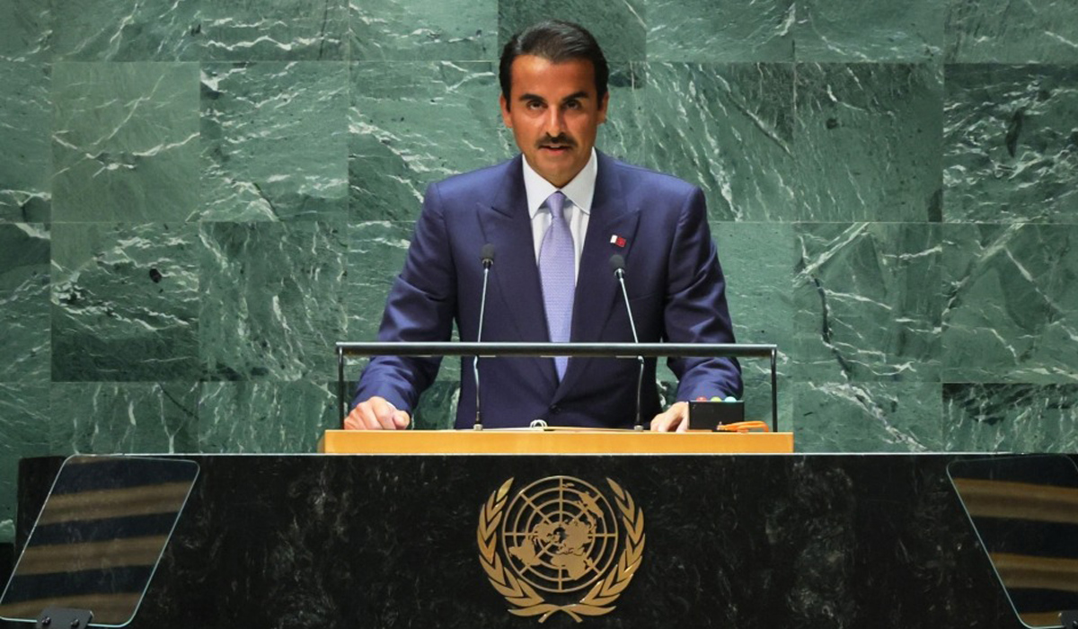 Amir delivers speech at opening session of 78th UN General Assembly
